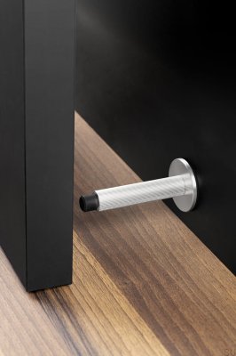 Stopka Stoper do drzwi naścienny Arpa Aluminiowy Srebrny Szczotkowany