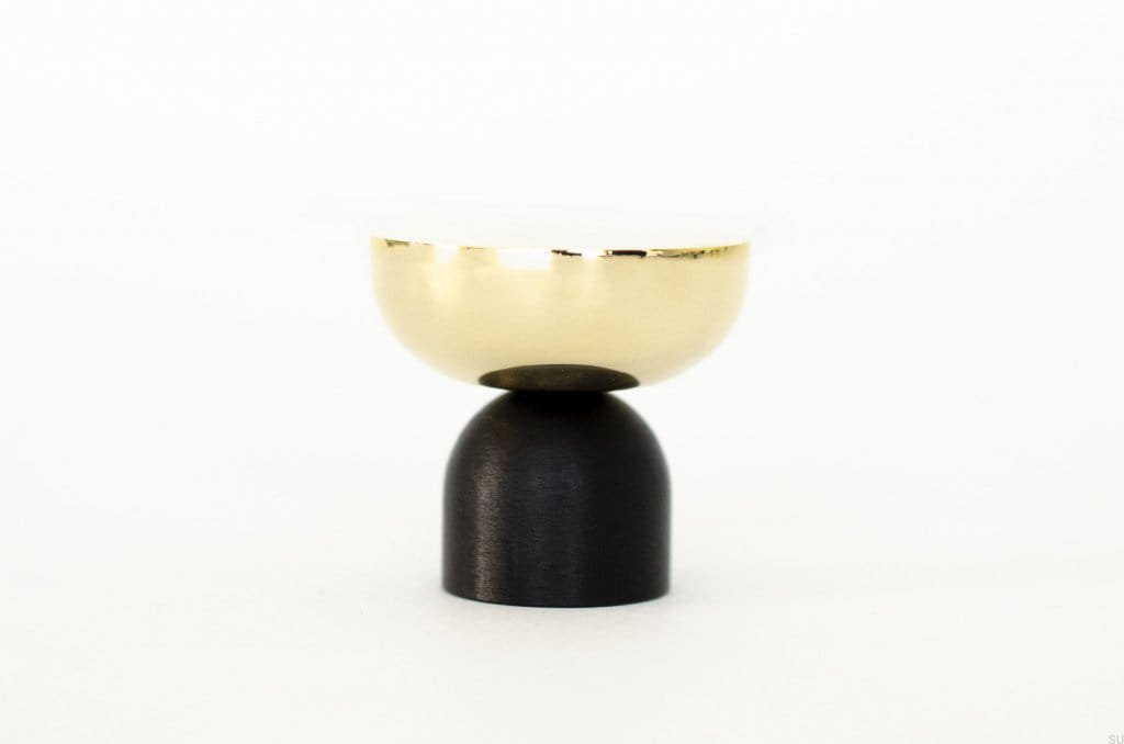 KN52AS/M--Gałka-meblowa-Kokeshi-Mix-3032-Aluminiowa-Czarna-z-Polerowanym-Mosiądzem-BB-Sweden-Skandynawskie-Uchwyty_1