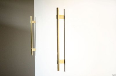 Uchwyt meblowy podłużny Line Big 224 Mosiężny Polerowany Nielakierowany