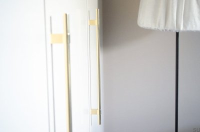 Uchwyt meblowy podłużny Line Big 342 Mosiężny Polerowany Nielakierowany