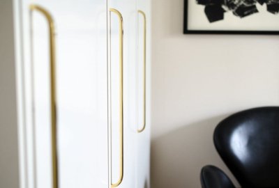 Uchwyt meblowy podłużny Slim 224 Złoty Mosiężny Polerowany Nielakierowany