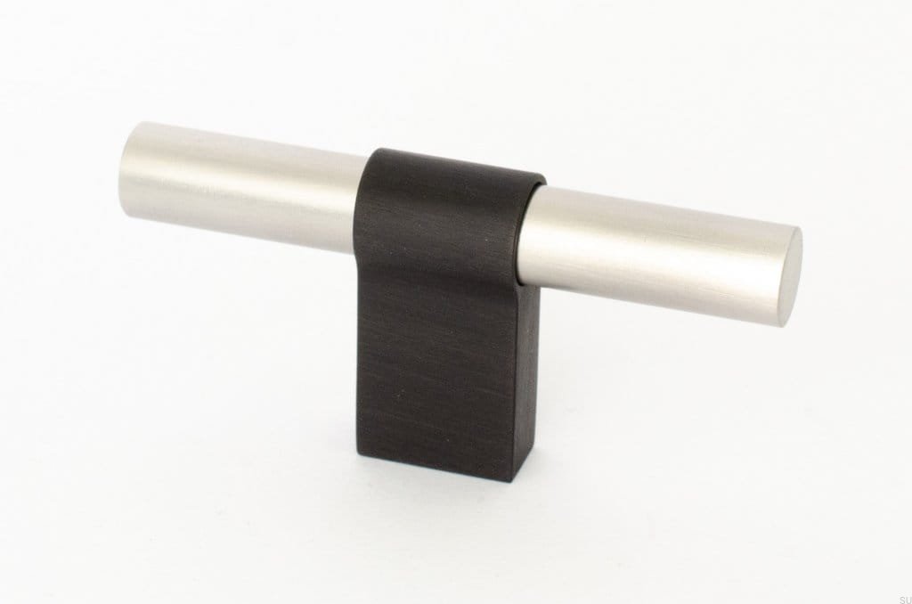 KN29AS/RB--Gałka-meblowa-T-Bar-Line-Big-Mix-80-Stalowa-Szczotkowana-z-Czarnym-BB-Sweden-Skandynawskie-Uchwyty_1