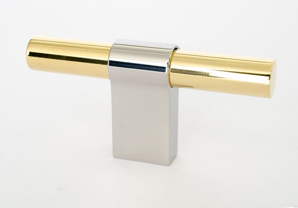 KN29R/M--Gałka-meblowa-T-Bar-Line-Big-Mix-80-Mosiężna-Polerowana-z-Polerowaną-Stalą-BB-Sweden-Skandynawskie-Uchwyty_1