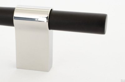 Uchwyt meblowy podłużny Line Big Mix 342 Aluminiowy Czarny z Polerowaną Stalą