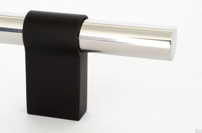 Uchwyt meblowy podłużny Line Big Mix 342 Stalowy Polerowany z Czarnym Aluminium