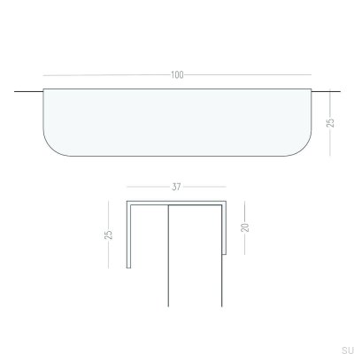 Uchwyt meblowy krawędziowy Edit Mosiężny Szczotkowany Nielakierowany