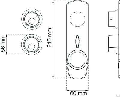 Szyld z akcesoriami cylindrycznymi Chrom Polerowany Standard Skandynawski