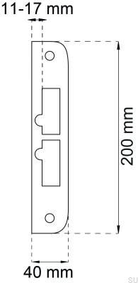 Zasuwnica do rygla 69008 Chrom Matowy Standard Skandynawski