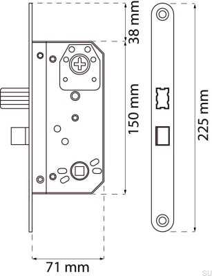 Obudowa zamka 68765 Cynk Standard Skandynawski
