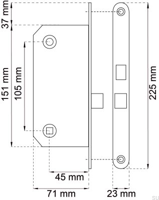 Obudowa zamka 6565 Cynk Standard Skandynawski