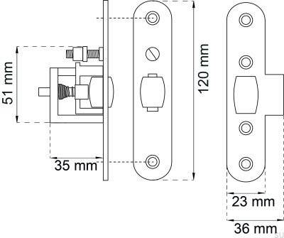 Zamek rolkowy 524 Nikiel Matowy Standard Skandynawski