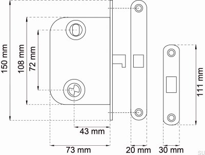 Obudowa zamka do drzwi przesuwnych 64249 Chrom Standard Skandynawski