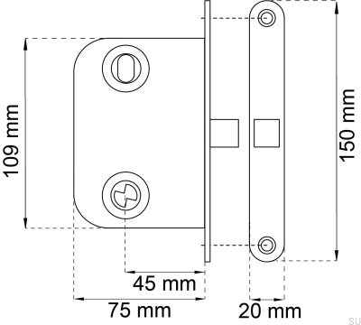 Obudowa zamka 62016 Chrom Standard Skandynawski