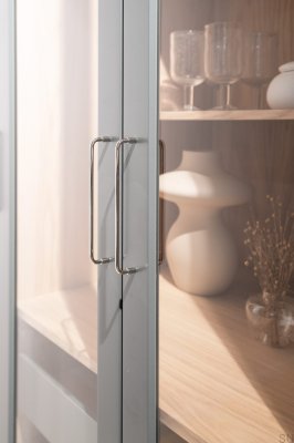 Uchwyt meblowy podłużny Spira 128 Mosiężny Niklowany Polerowany