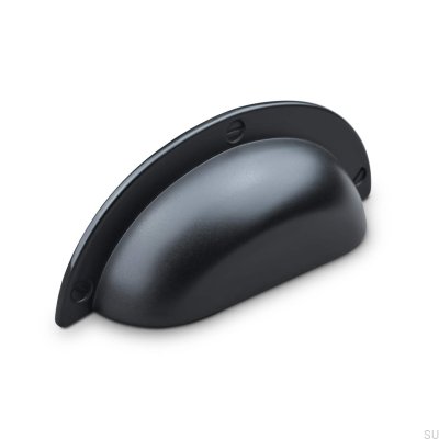 Uchwyt meblowy muszlowy Conti 64 Metalowy Czarny Mat