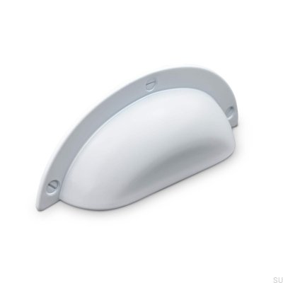 Uchwyt meblowy muszlowy Conti 64 Metalowy Biały Mat