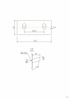 Wieszak ścienny Nantes 120-2  Srebrny Szczotkowany
