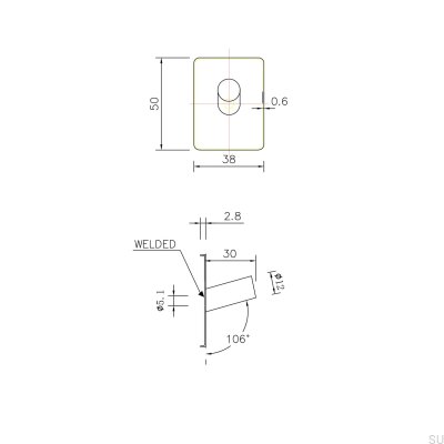 Wieszak ścienny Nantes 38-1 Metalowy Czarny Mat