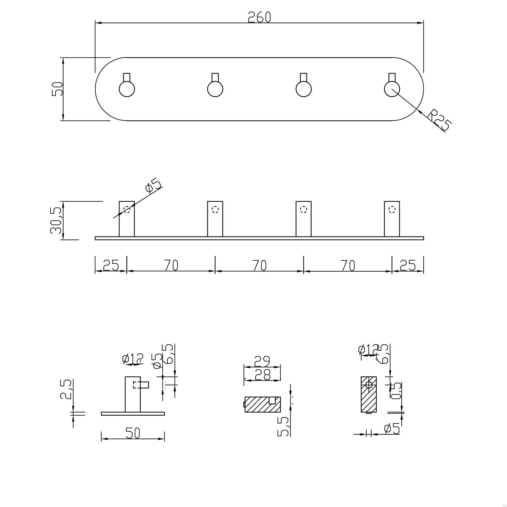 17000051--Wieszak-ścienny-Tours-260-4-Srebrny-Szczotkowany-Theofiles-Skandynawskie-Uchwyty_2