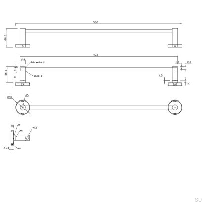 Wieszak na ręczniki Dijon Chrom Polerowany