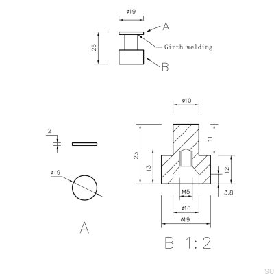 Wieszak ścienny Dijon 19-1 Metalowy Czarny Mat