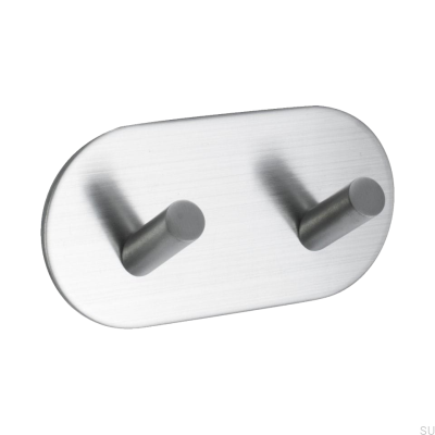 Wieszak ścienny Base 100-2 Stalowy szczotkowany