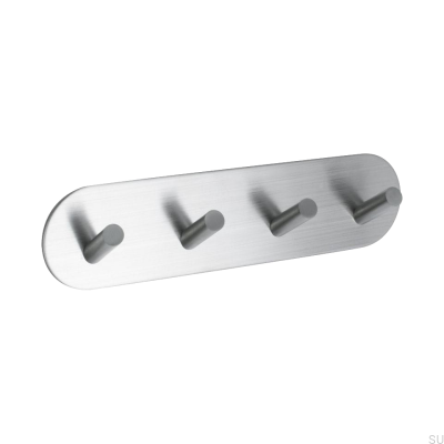 Wieszak ścienny Base 100-4 Stalowy szczotkowany