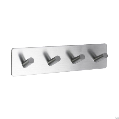 Wieszak ścienny Base 200-4 Stalowy szczotkowany