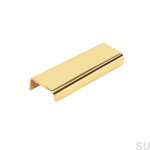 Zdjęcie produktowe uchwytu meblowego krawędziowego lip 120 mosiężny polerowany