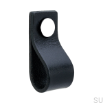 Uchwyt meblowy Loop 65 Czarna Skóra Czarna Stal