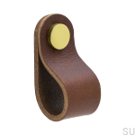 Uchwyt Loop Round 70 Brązowa Skóra Mosiądz
