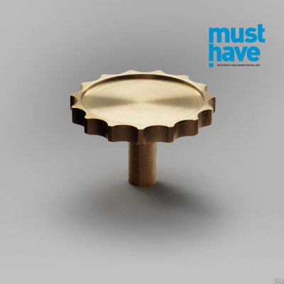 Gałka meblowa Lexi L Mosiężna Szczotkowana Nielakierowana