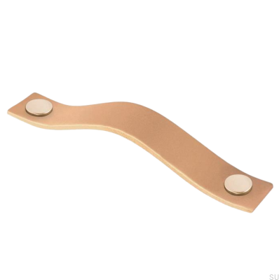 Uchwyt meblowy podłużny 0156L Skórzany ze Złotym