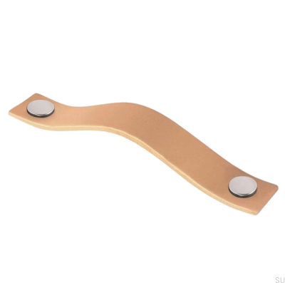 Uchwyt meblowy podłużny 0156L Skórzany z Chromem