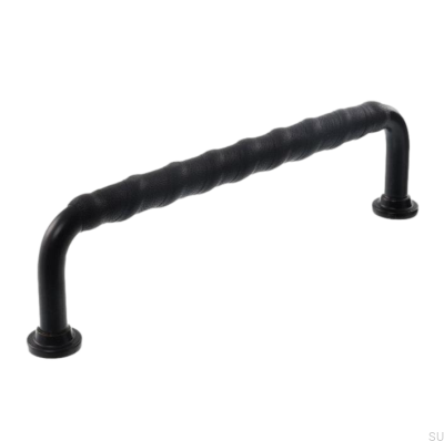 Uchwyt meblowy podłużny LL 1353 128 Czarny z Czarną Skórą 