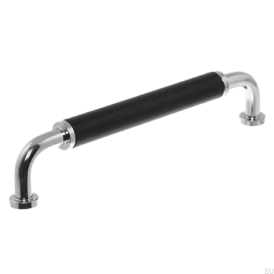 Uchwyt meblowy podłużny 4820 128 Nikiel polerowany z czarnym