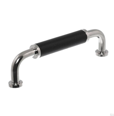 Uchwyt meblowy podłużny 4820M 96 Nikiel Polerowany z Czarnym