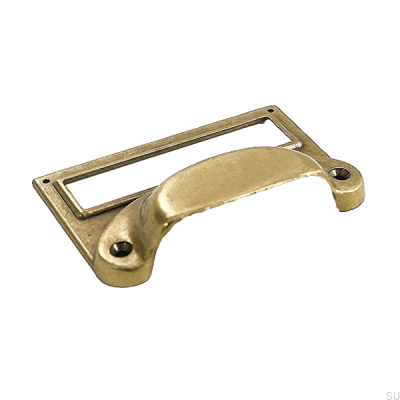 Uchwyt meblowy muszlowy z etykietą Antyczne Złoto