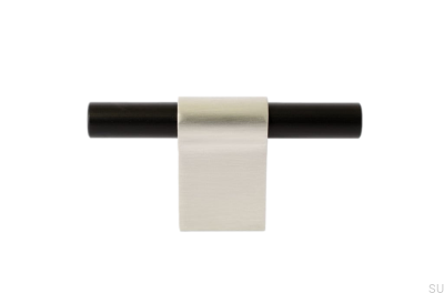 Gałka meblowa T-Bar Line Mix 60 Stalowa szczotkowana z czarnym