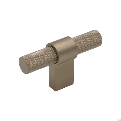 Gałka meblowa T-Bar Helix Srebrna Metalowa Szczotkowana  (Inox Look)