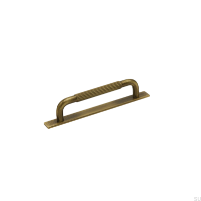 Uchwyt meblowy podłużny z podkładką Helix Stripe 128 Antyczny brąz