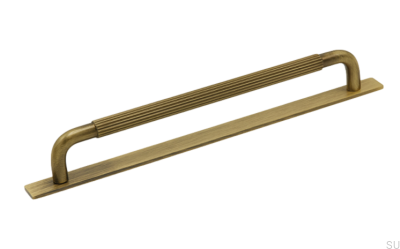 Uchwyt meblowy podłużny z podkładką Helix Stripe 224 Antyczny brąz