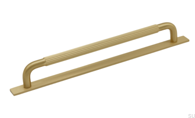 Uchwyt meblowy podłużny z podkładką Helix Stripe 224 Złoty Szczotkowany