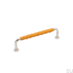 Uchwyt podluzny 1353 128 Nikiel z naturalna skora