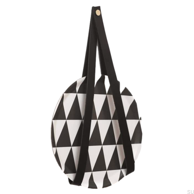 Wieszak ścienny 0150L Skórzany Czarny ze Złotym