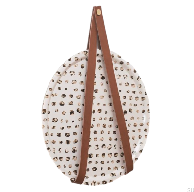 Wieszak ścienny 0150L Skórzany Brązowy ze Złotym