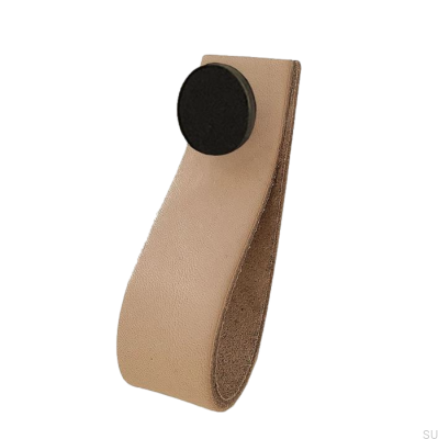 Uchwyt meblowy Loop 80 Skórzany z Czarnym