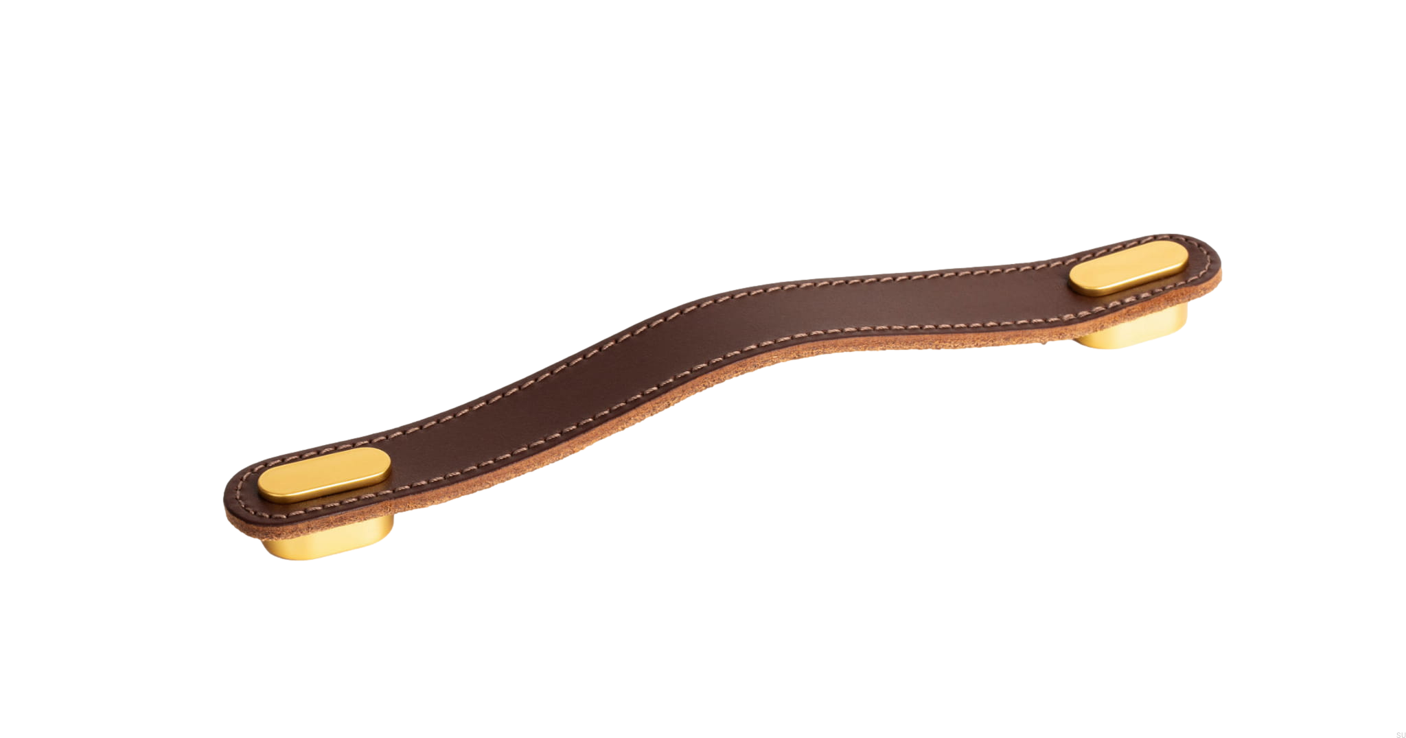 0507160P3628--OBLONG - 22x197mm brown leather+brush gold hdle-Viefe-Skandynawskie-Uchwyty.jpg