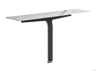 Półka łazienkowa z ściągaczka wody do szyb i kabin prysznicowych 7011 Ręcznie Polerowana Stal