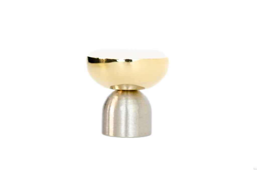 KN52RB/M--Gałka-meblowa-Kokeshi-Mix-3032-Stalowa-Szczotkowana-z-Polerowanym-Mosiądzem-BB-Sweden-Skandynawskie-Uchwyty_1